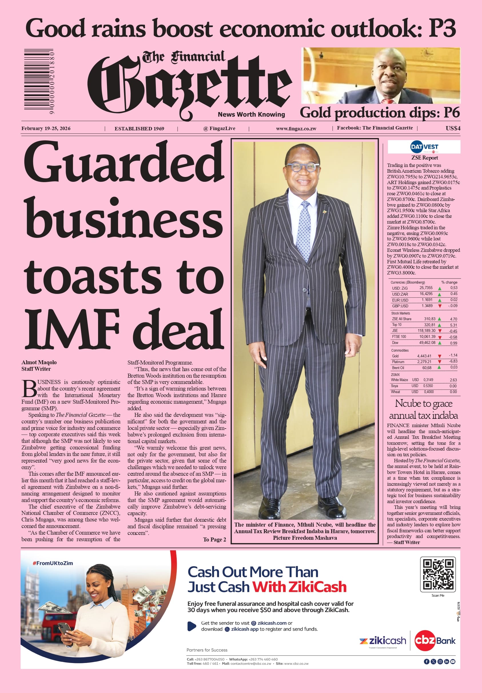 Thursday 19 February 2026